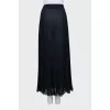 Blue pleated maxi skirt
