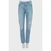 Ripped blue jeans