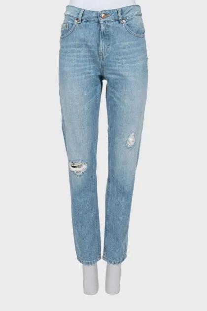 Ripped blue jeans
