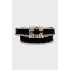 Velor belt decorated with rhinestones