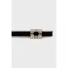 Velor belt decorated with rhinestones