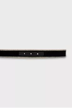 Velor belt decorated with rhinestones