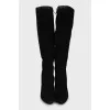 Suede high heel boots