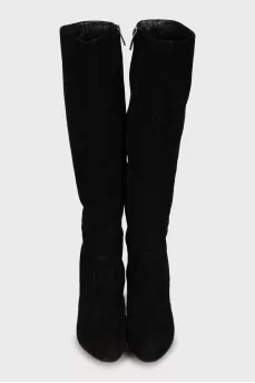 Suede high heel boots