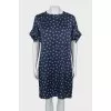 Printed silk A-line dress