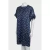 Printed silk A-line dress