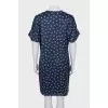 Printed silk A-line dress
