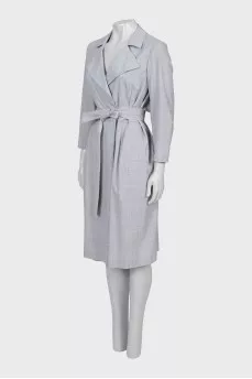Wool dress with lapels