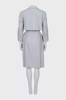 Wool dress with lapels