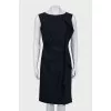 Blue wool sleeveless dress