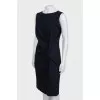 Blue wool sleeveless dress