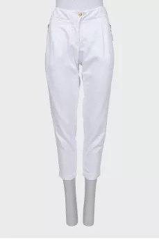 White tapered trousers