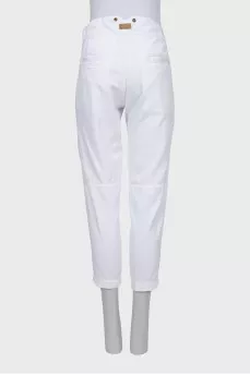 White tapered trousers