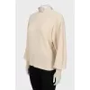 Wool and cashmere sweater with tie