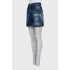 Distressed denim skirt