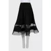 Black skirt with mesh inserts