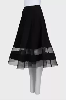 Black skirt with mesh inserts