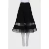 Black skirt with mesh inserts