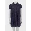 Silk dress in check print
