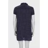 Silk dress in check print