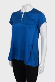 A-line blouse with short sleeves