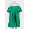 Green shift mini dress