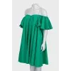 Green shift mini dress