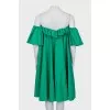 Green shift mini dress