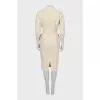 Wool dress with patch pockets