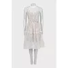 Fitted dress with embroidered print