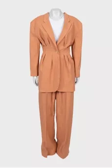 Slim fit suit with palazzo pants