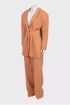 Slim fit suit with palazzo pants