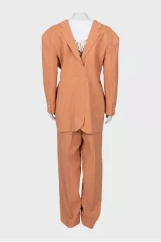 Slim fit suit with palazzo pants