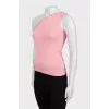 One shoulder silk top