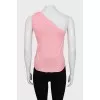 One shoulder silk top