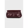 Leather clutch with silver decor