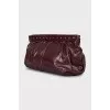 Leather clutch with silver decor