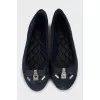 Suede ballet shoes decorated with bows