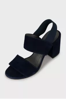 Suede sandals with elastic band