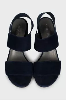 Suede sandals with elastic band