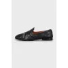 Men's black leather loafers