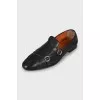Men's black leather loafers