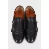 Men's black leather loafers