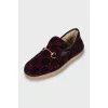 Men's insulated moccasins with print