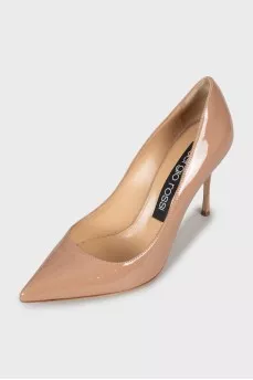 Patent leather high heels