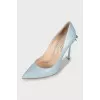 Leather shoes with metal heels
