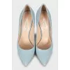 Leather shoes with metal heels