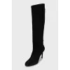 Black suede boots