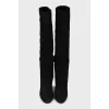 Black suede boots