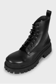 Leather boots with chunky soles
